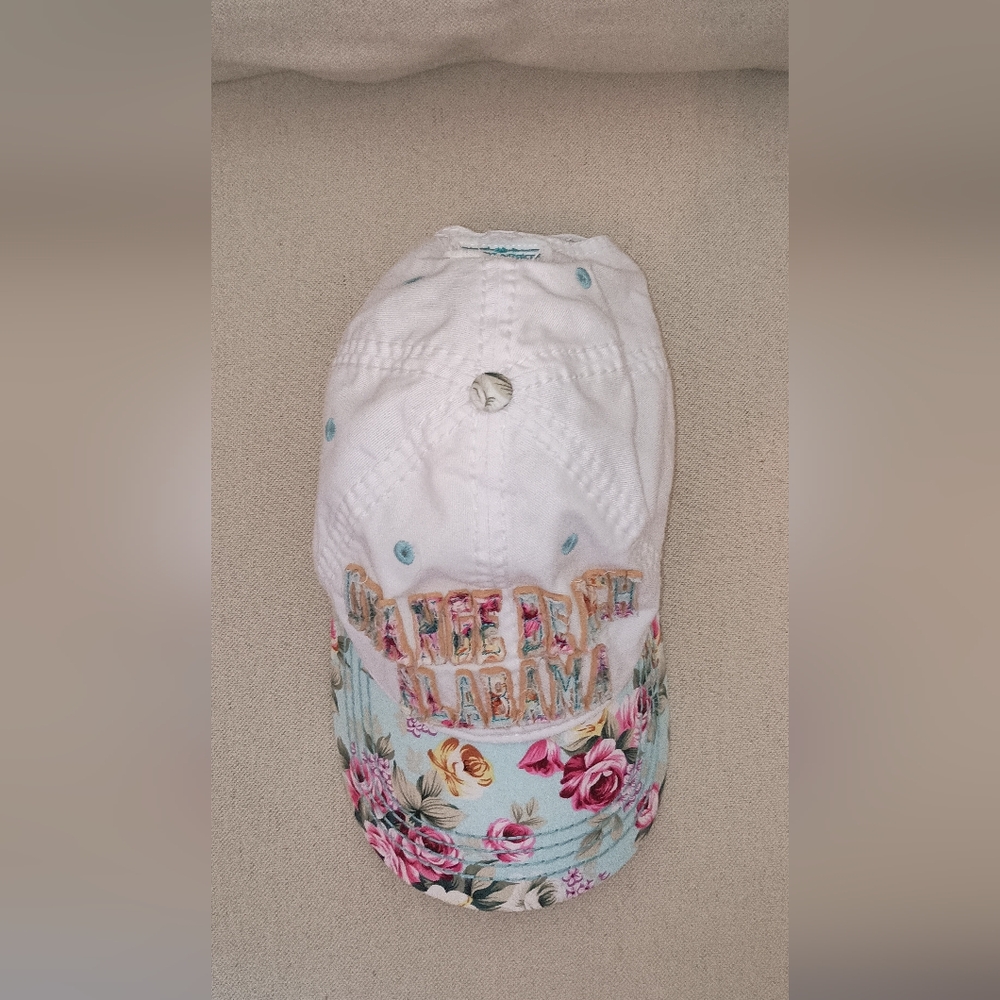 Robin Ruth Organge Beach Alabama Floral Cotton Ballcap - Picture 6 of 9